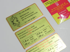 (New) 911 Red Bordered Engine Bay Decal Set - Late 1965 to 66