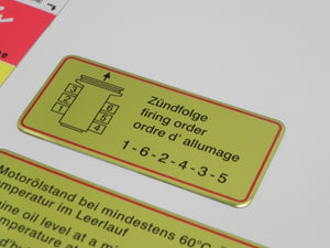 (New) 911 Red Bordered Engine Bay Decal Set - Late 1965 to 66