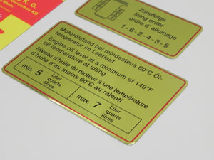 (New) 911 Red Bordered Engine Bay Decal Set - Late 1965 to 66