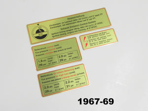 (New) 912 Early Red Bordered Engine Bay Decal Set - 1965-69