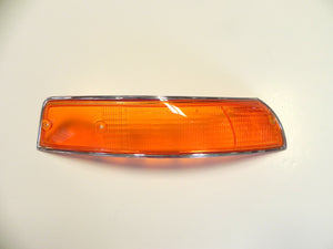 (New) 911/912 Front Right USA Amber Turn Signal Lens with Silver Trim - 1969-72