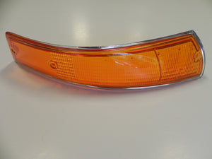 (New) 911/912 Front Right USA Amber Turn Signal Lens with Silver Trim - 1969-72