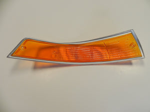 (New) 911/912 Front Left USA Amber Turn Signal Lens with Silver Trim - 1969-72