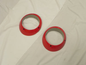 (Used) 911/912/930 Pair of Red Sealed Beam Headlight Rims - 1968-86
