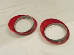 (Used) 911/912/930 Pair of Red Sealed Beam Headlight Rims - 1968-86