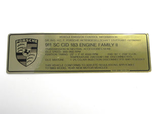 (New) 911 SC Timing Decal - 1983
