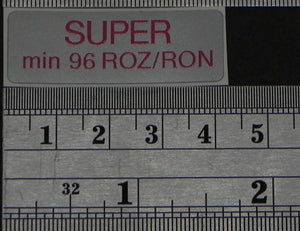 (New) 930 Turbo Super Fuel Decal - 1975-89