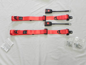 (New) 911/912/930 Pair of Red or Black Front Non-Retractable Seat Belts - 1965-93