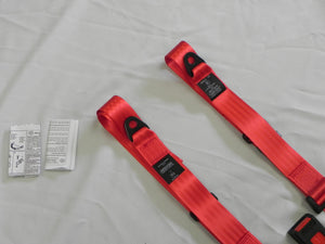 (New) 911/912/930 Pair of Red or Black Front Non-Retractable Seat Belts - 1965-93