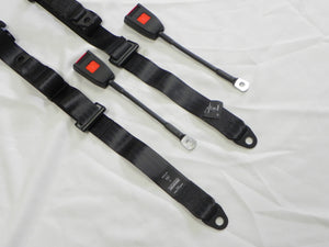 (New) 911/912/930 Pair of Red or Black Front Non-Retractable Seat Belts - 1965-93