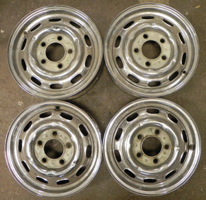 (Used) Original KPZ 4 1/2 J x 15 Chrome Wheel 4pc. Set Date Matched 6/66