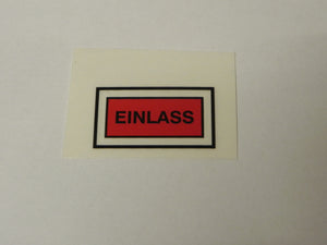 (New) 356/912 Einlass Red/ Black Lettered Oil Filter Canister Decal - 1955-69