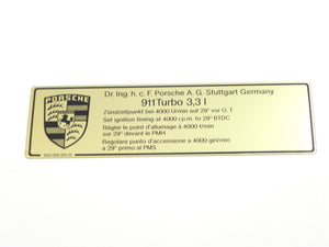 (New) 930 911 Turbo Timing Decal - 1978-82