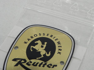 (NOS) 356 A/B/C Small Karosseriewerk Reutter Badge - 1955-63