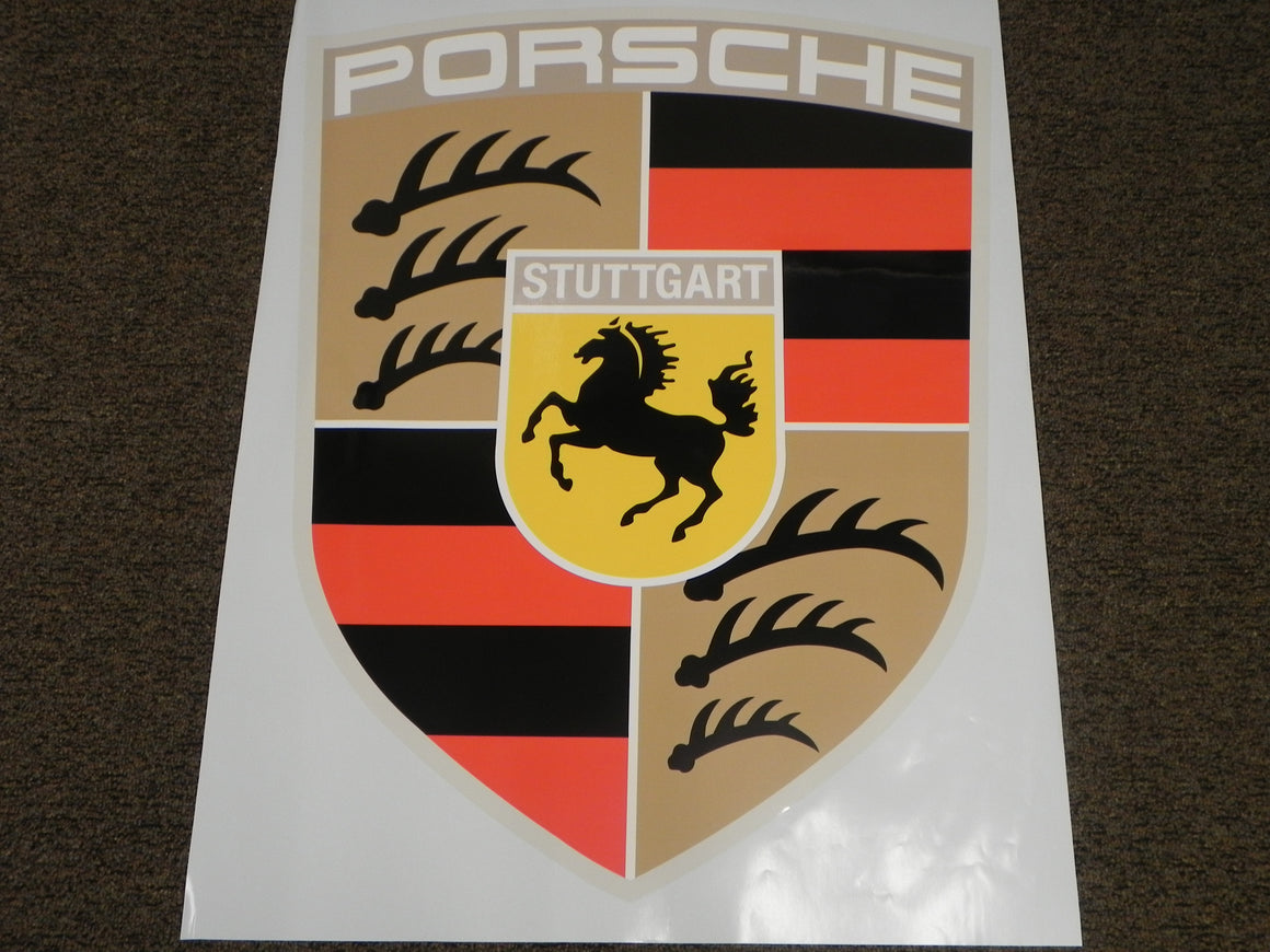 (NOS) Large Porsche Crest Dealer Decal