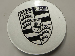(Used) 911/Boxster/Cayenne/Cayman Concave Center Cap w/ Black Porsche Crest - 1999-14