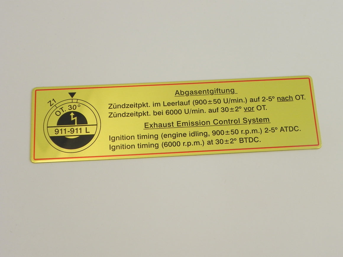 (New) 911-911L Timing Decal with Red Border - 1967-68