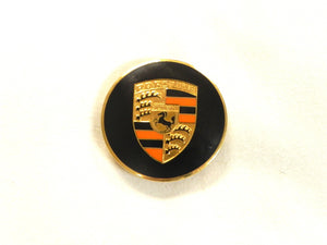 (New) 356/911/912 Gold Enamel Hubcap Crest with Orange Bars - 1950-73