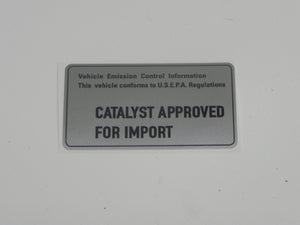 (New) 911/930/944 Catalyst Approved for Import Decal