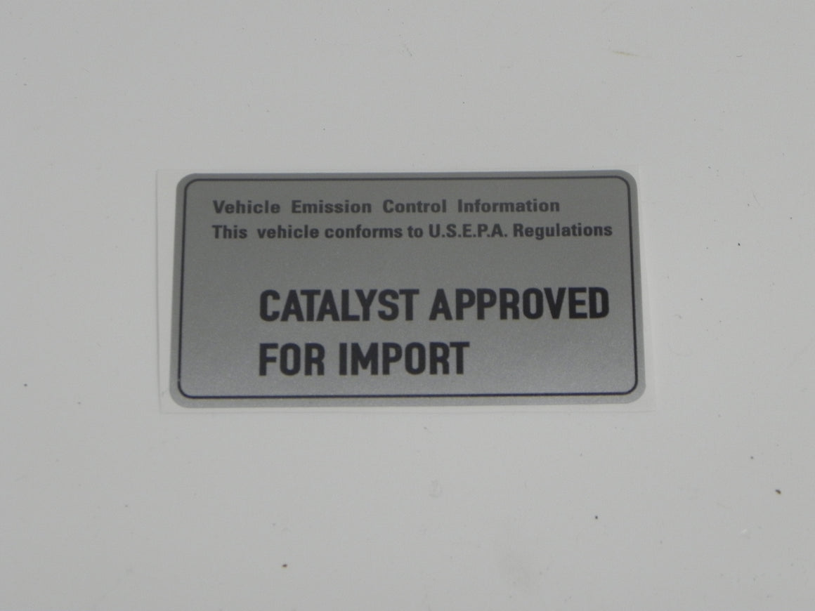 (New) 911/930/944 Catalyst Approved for Import Decal