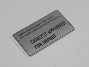 (New) 911/930/944 Catalyst Approved for Import Decal