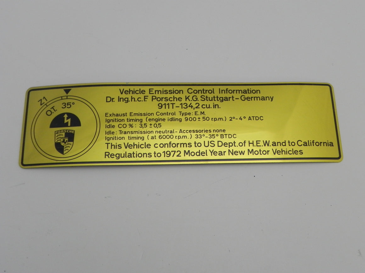 (NOS) 911 T Timing Decal - 1972