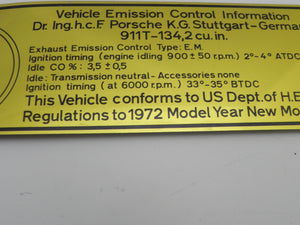 (NOS) 911 T Timing Decal - 1972