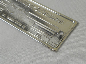 (NOS) 356 Factory Chromed-Brass Chassis ID Plate xxx/1600