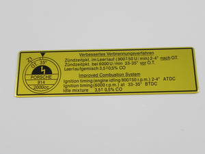(New) 914 Timing Decal - 1970-72