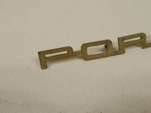 (Used) Original 356 T6 C Gold "Porsche" Emblem - 1962-65