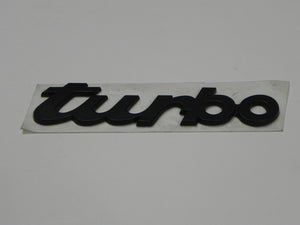 (New) Black Script Emblem: "Turbo" - 1987-94