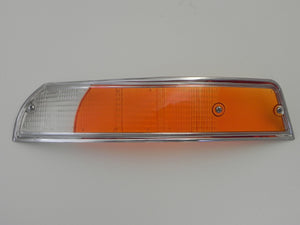 (New) 911/912 Porsche European Left Front Turn Signal Lens with Silver Trim - 1969-72