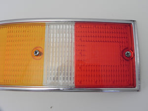 (New) Porsche European Left Tail Light Lens with Silver Trim - 1969-72