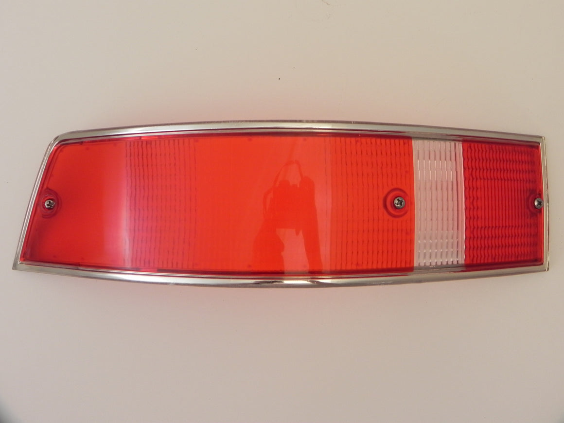 (New) 911/912 Left Side USA Tail Light Lens with Silver Trim - 1969-72
