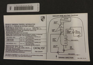 (New) 944S2 Emission Control Sticker 1989