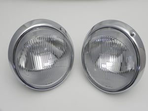 (New) Pair of H4 Headlight Assemblies w/ NOS Bosch Lenses - 1968-89