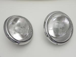 (New) Pair of H4 Headlight Assemblies w/ NOS Bosch Lenses - 1968-89