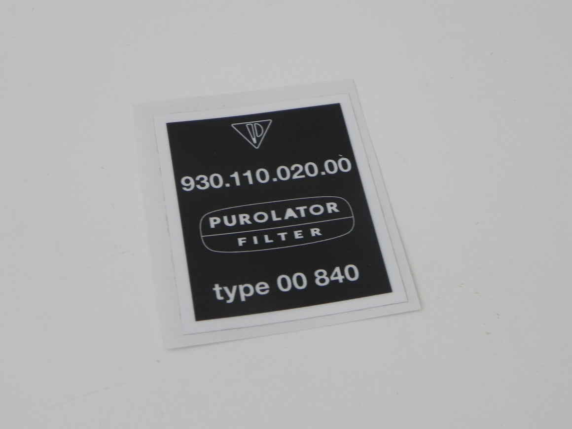 (New) 911 930 Turbo Purolator Decal - 1975-77