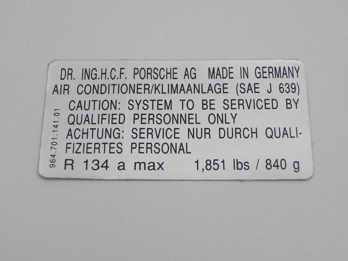 (New) 911 A/C Decal 1989-98