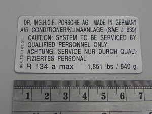 (New) 911 A/C Decal 1989-98