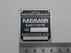(New) 356/911/912/914 Karmann Body/Chassis ID Badge - 1959-76