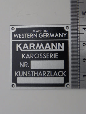 (New) 356/911/912/914 Karmann Body/Chassis ID Badge - 1959-76