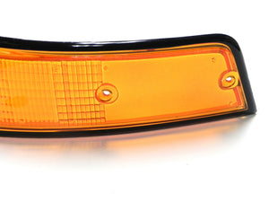 (New) 911 Black Trim Euro Front Left Amber/Clear Turn Signal Lens - 1973