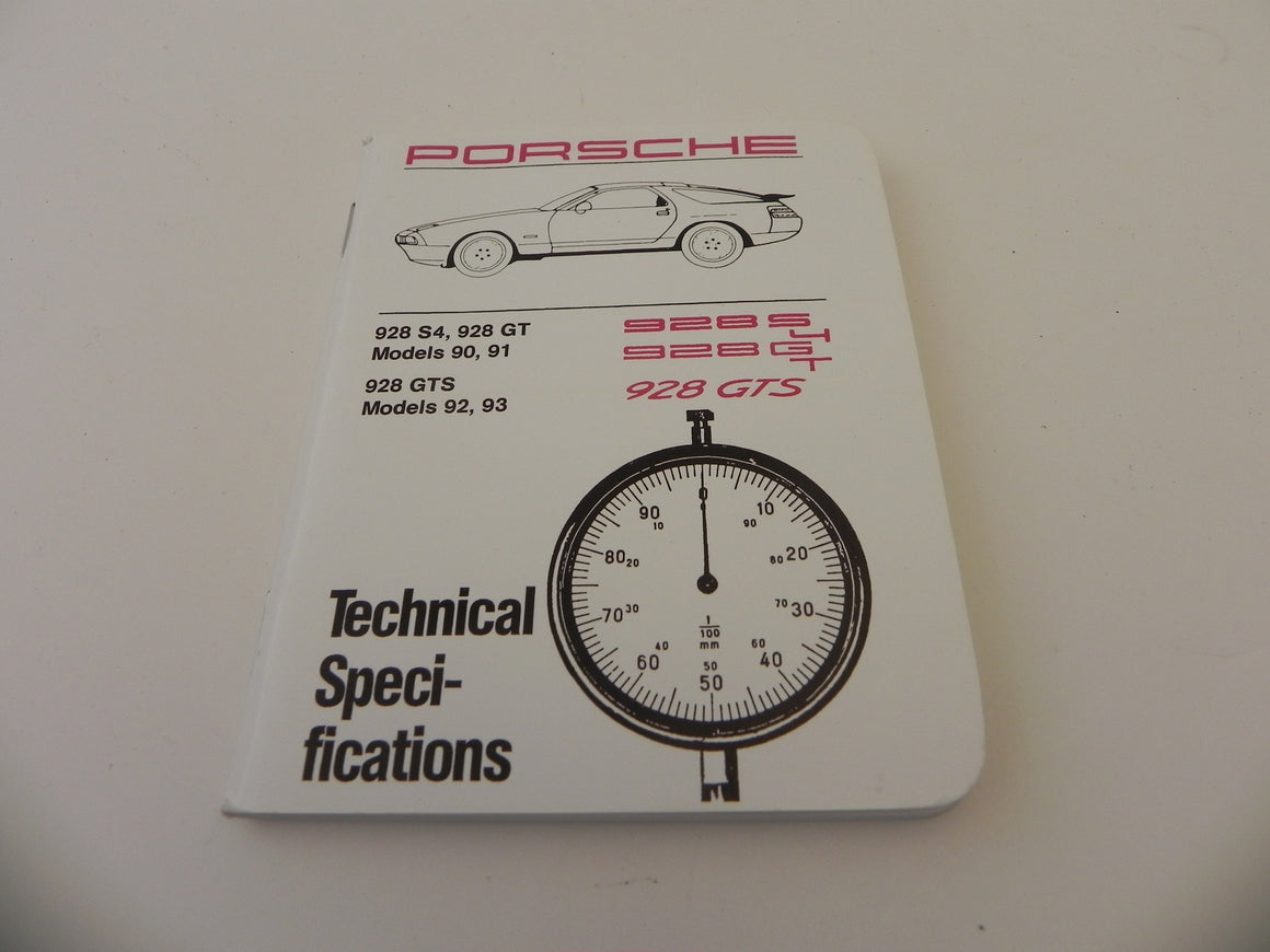 (New) 928 Technical Secification Booklet 1990-92