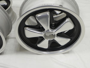 (Refinished) Complete Set of 4 Late 6j x 15 Forged Alloy Flat Six Fuchs Wheels - 1965-89