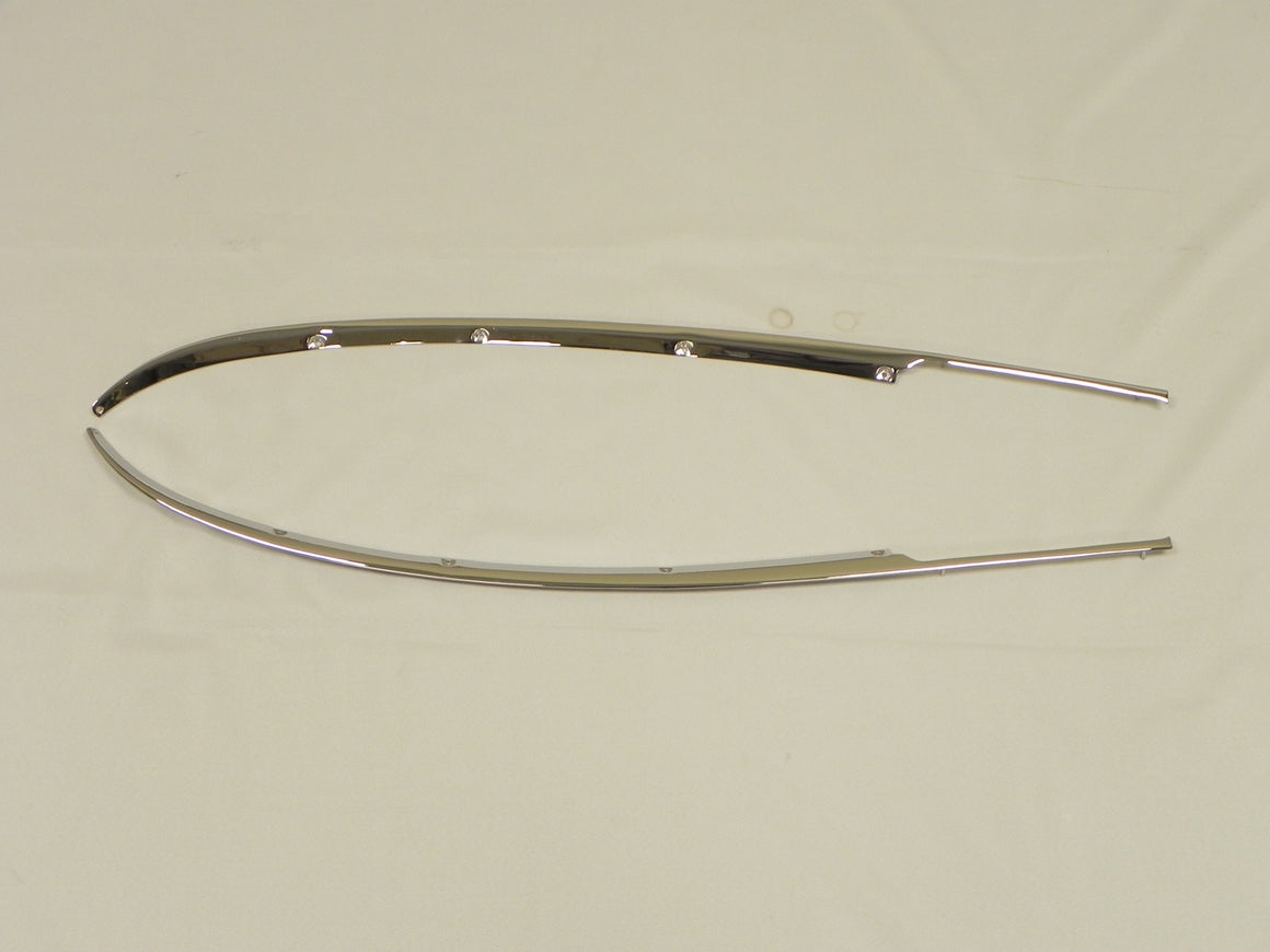 (Restored) 911/912 Targa SWB Original Pair of Rear Quarter Window Chrome Trim Pieces - 1965-67