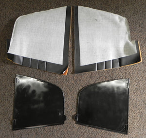 (New) 356 Cabriolet Soft Top Interior Quarter Panel Pair with Black Vinyl Covers 1957-65