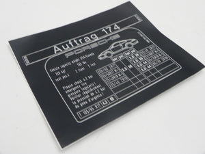 (New) 996 USA/Canada Rear Wheel Tire Pressure Decal - 1998-2001