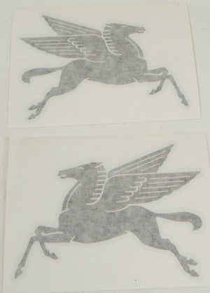(New) Black Pegasus Racing Decal 2pc. Set