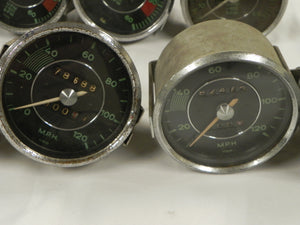 (Used) 356 Original Lot of Green Face Speedometers - 1950-65 - Sold Each